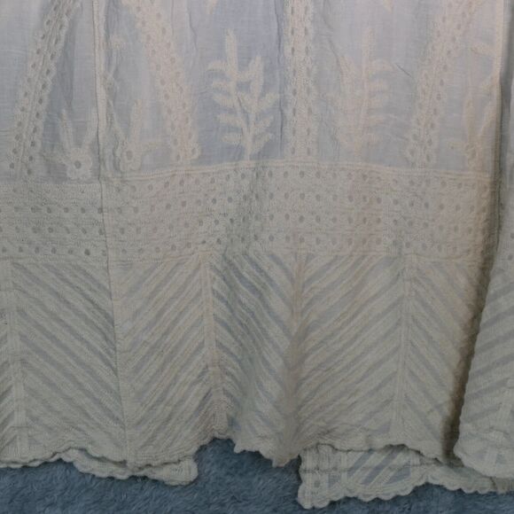 Woven Heart Sheer Cardigan Women S Ivory Gorgeous Embroidery Kimono Peasant Boho - Picture 12 of 16